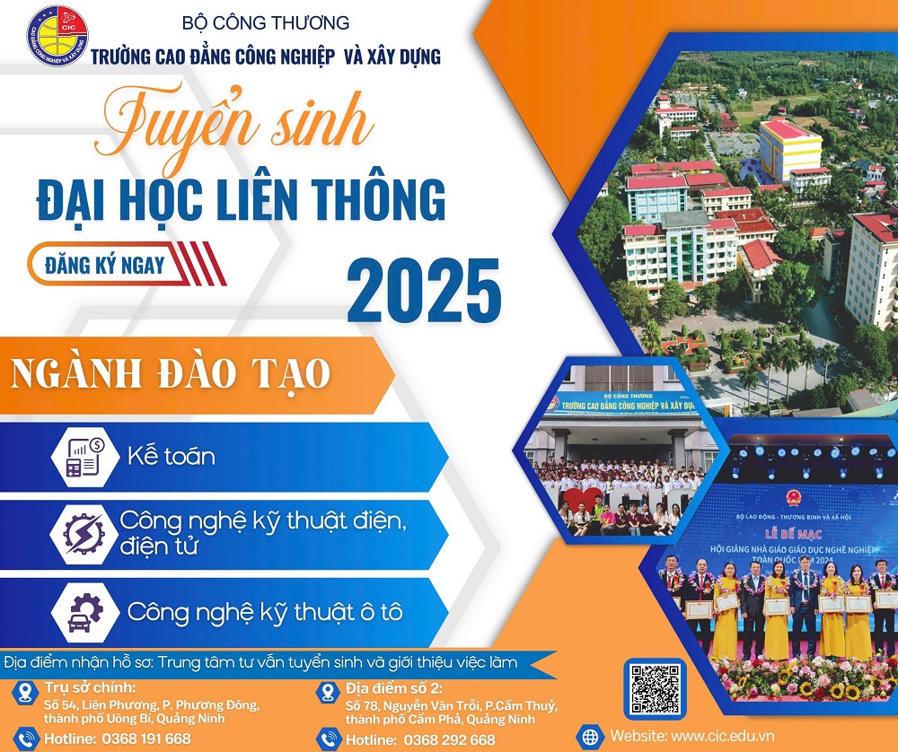 Thông báo tuyển sinh hình thức đào tạo vừa làm vừa học năm 2025
